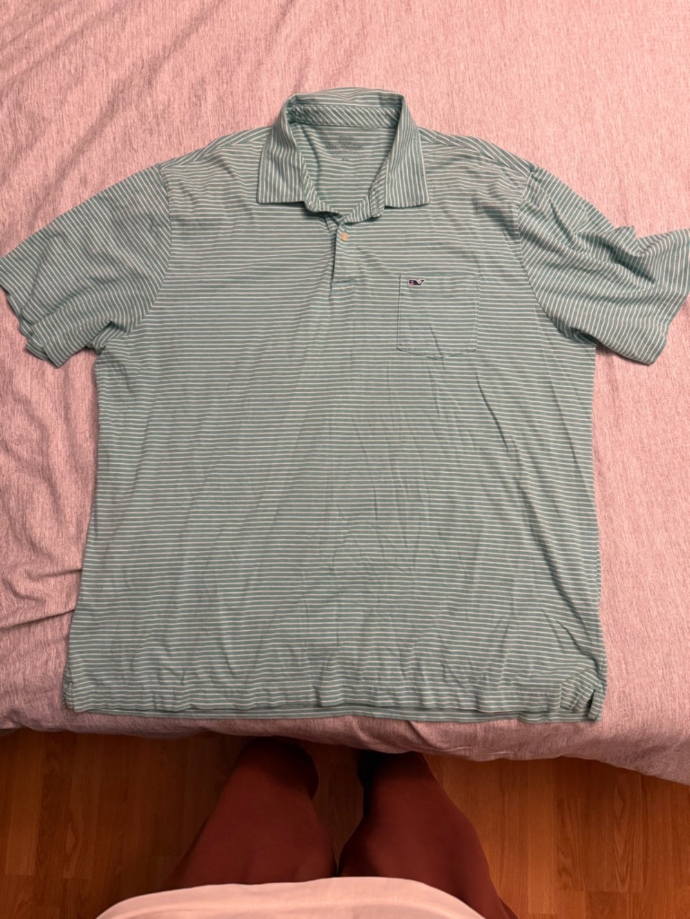 Vineyard Vines Green Striped Polo Shirt Men’s XXL Classic Fit